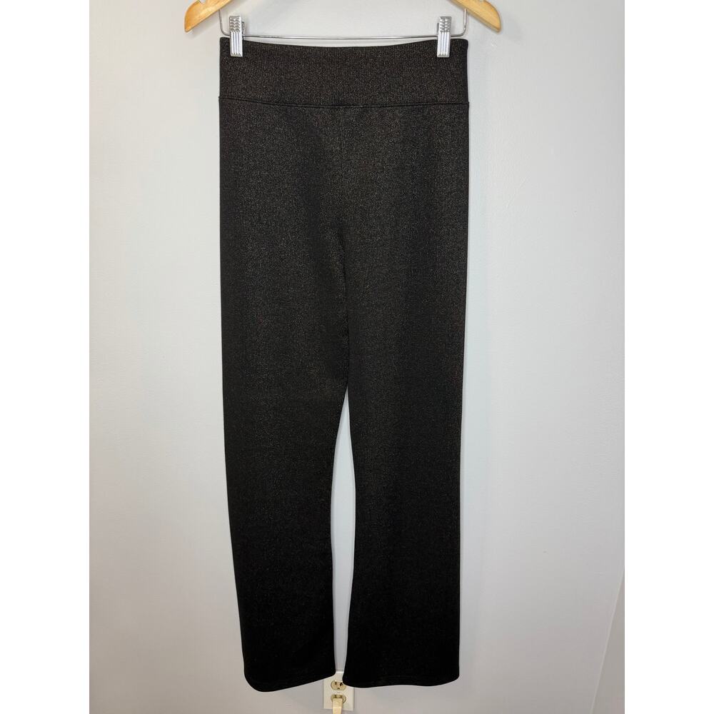 SPANX Women Air-essentials Shine Wide Leg Pant Stretch Black Gunmetal Shimmer M - Picture 8 of 12